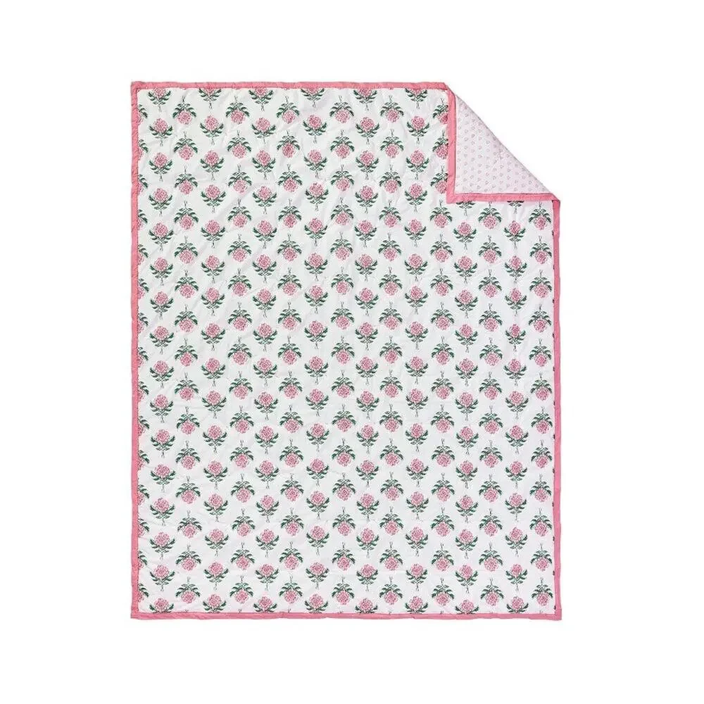 Pottery Barn x Roller Rabbit Rose Voile Quilt Rosebud Floral Print Twin / XL NWT